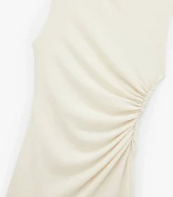 Koton Mini-jurk Mouwloos Gedrapeerd Slanke Pasvorm white Sale
