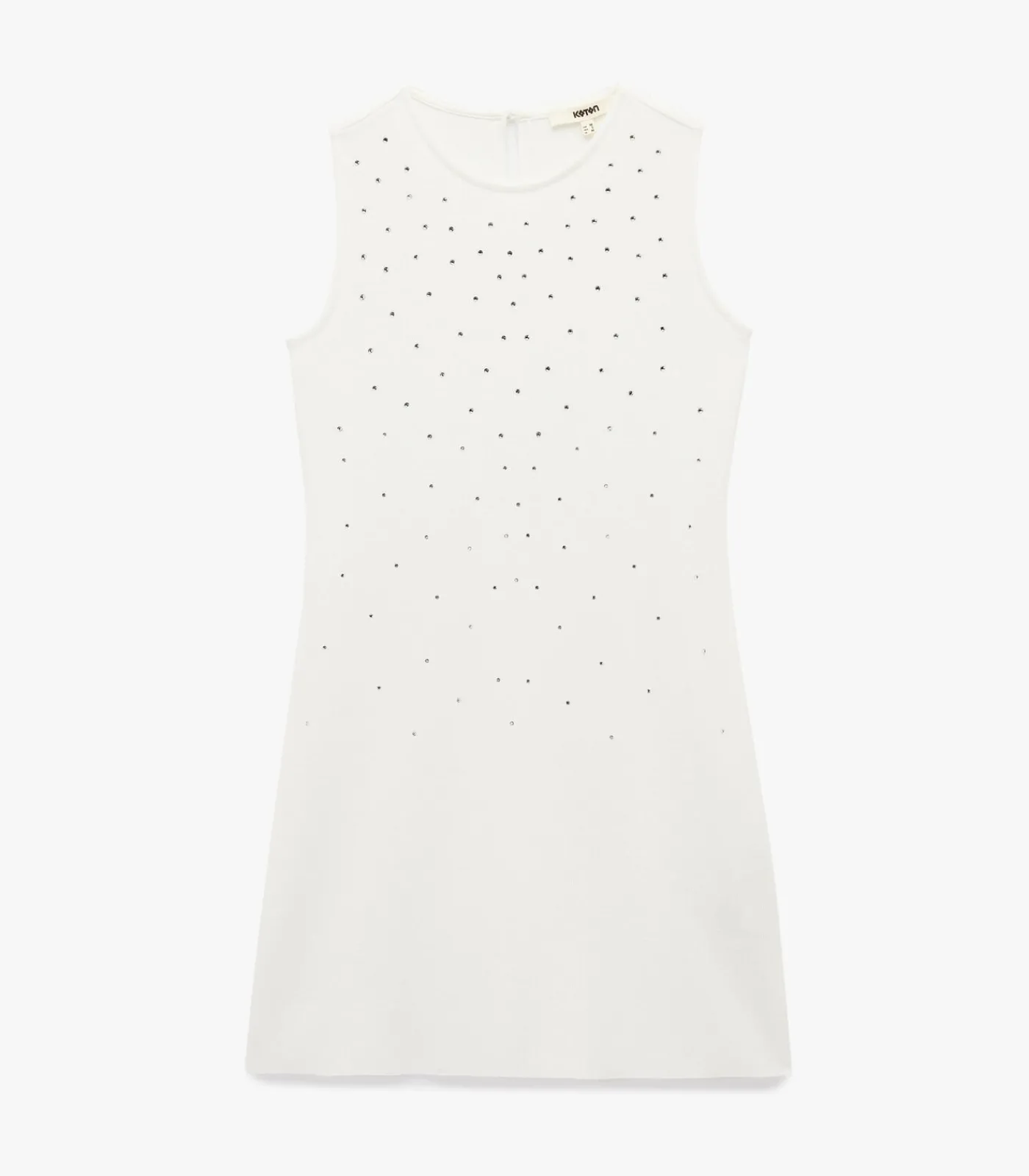 Koton Mini-jurk Mouwloos Strass white Online