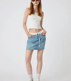 Koton Mini-lengte Denim Rok Indigo Discount