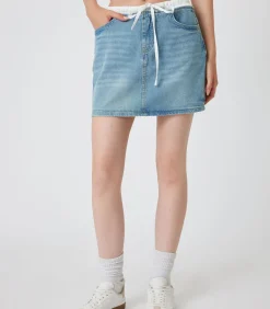 Koton Mini-lengte Denim Rok Indigo Discount