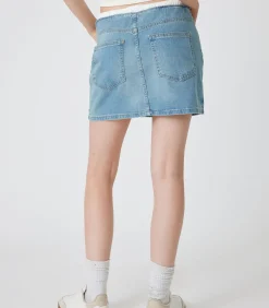 Koton Mini-lengte Denim Rok Indigo Discount