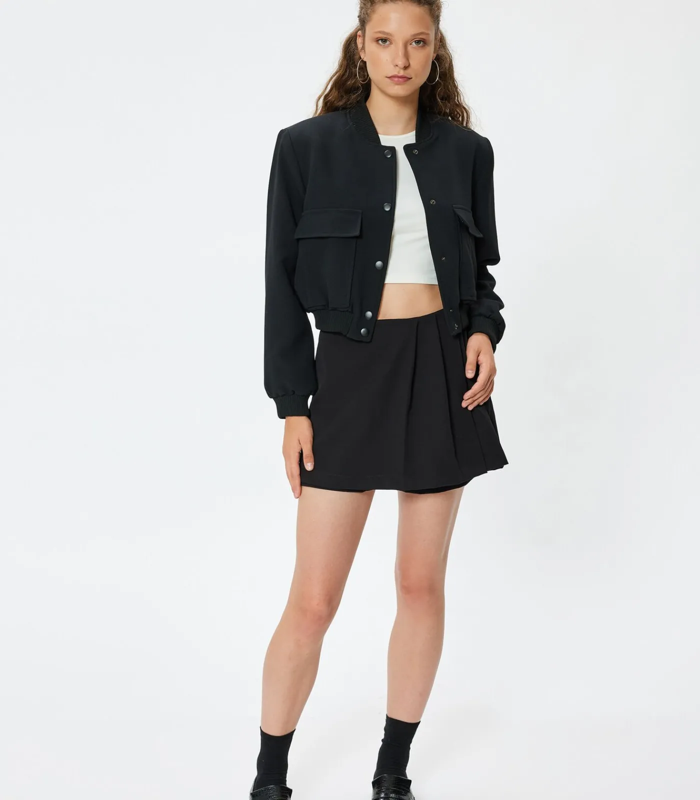 Koton Mini-lengte Normale taille Broekenrots black Hot