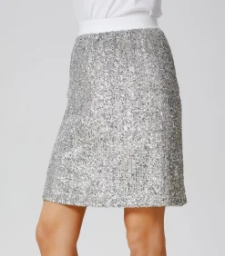 Smart & Joy Minirok met glitters silver Hot