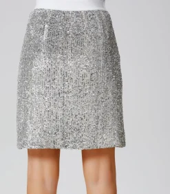 Smart & Joy Minirok met glitters silver Hot
