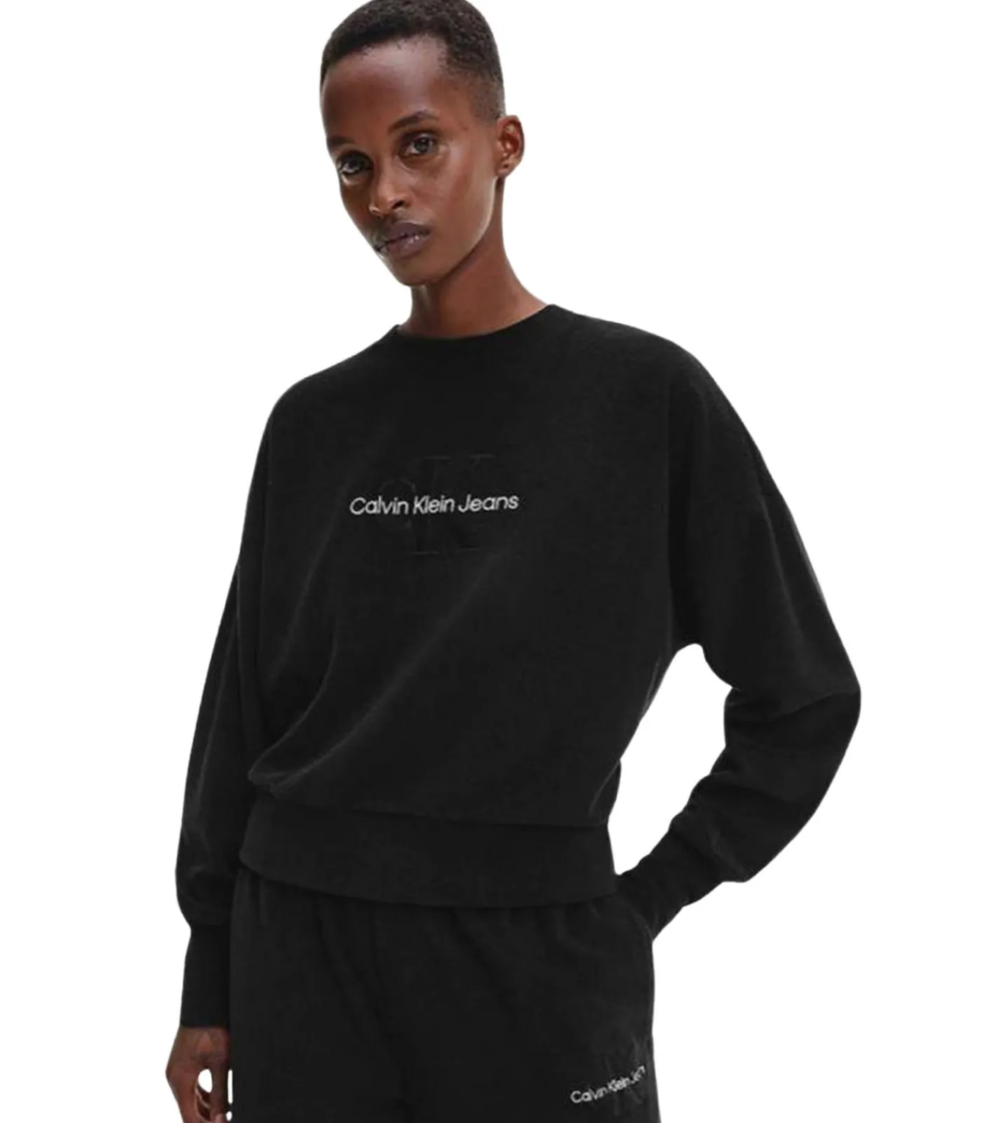 Calvin Klein MONOGRAM - Sweatshirt - Zwart black Outlet