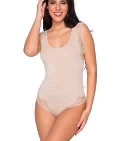 LUNA Mouwloos rompertje MICRO TOUCH beige New