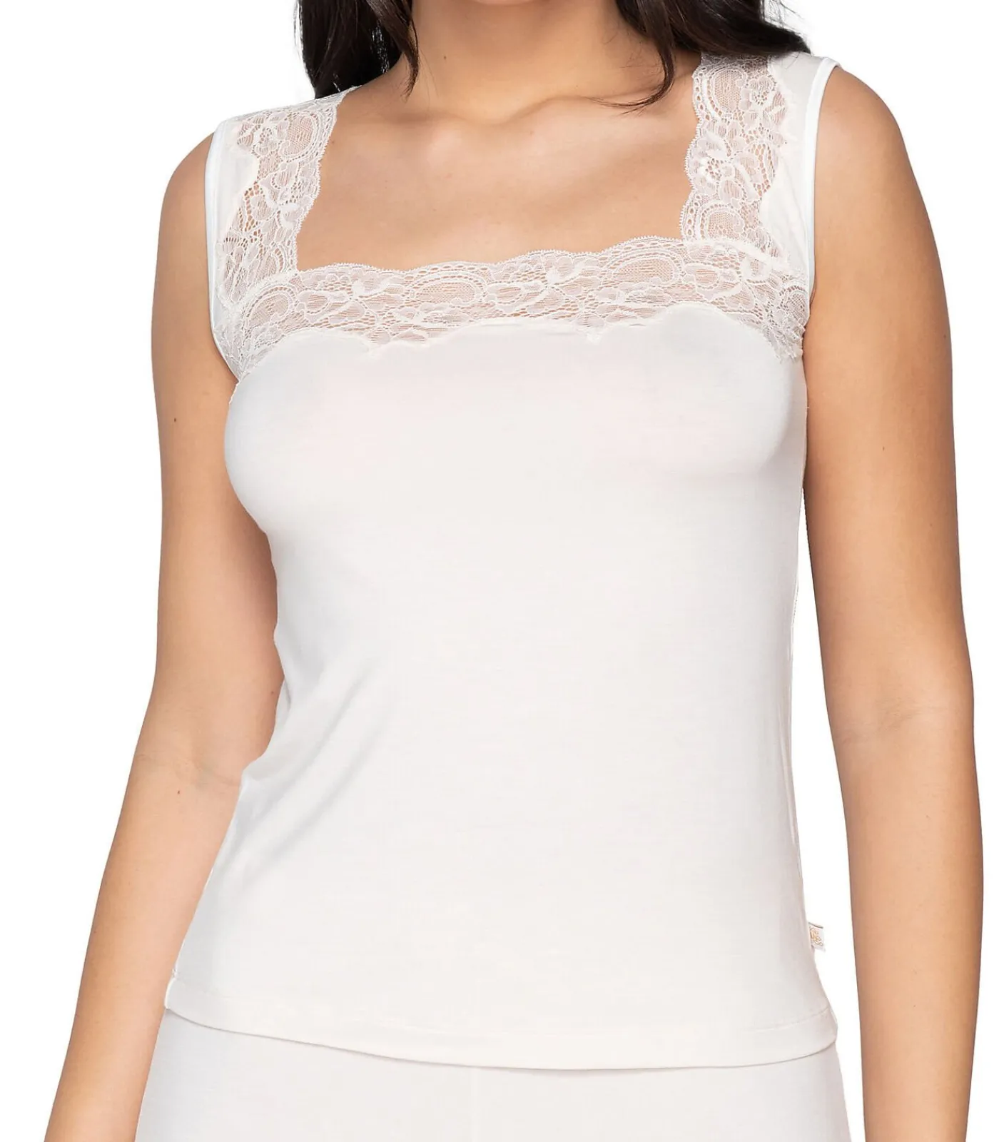 LUNA Mouwloos topje Micro Touch white Best
