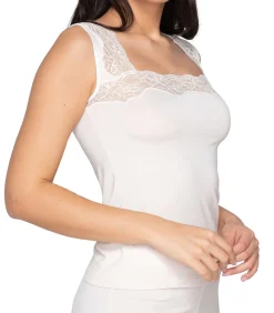 LUNA Mouwloos topje Micro Touch white Best