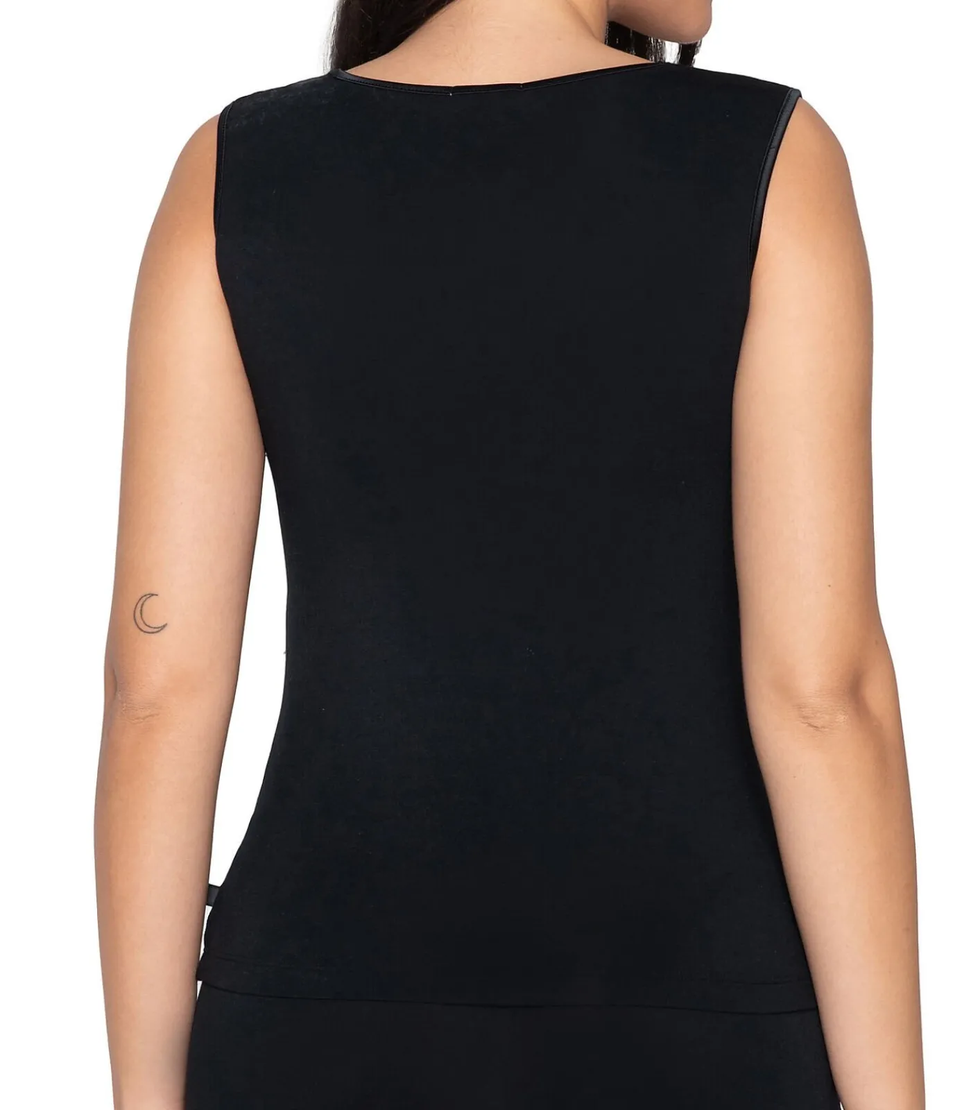 LUNA Mouwloos topje Micro Touch black Hot