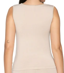 LUNA Mouwloos topje Micro Touch beige Online