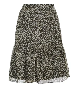 Conquista Mouwloze A-lijn jurk met bloemenjacquard – Katoenmix, boven de knie oliveGreen Sale