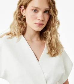 Koton Mouwloze Asymmetrische V-hals Oversized Gilet white Clearance