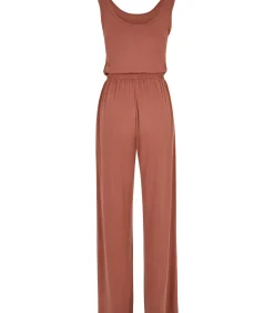 Urban Classics Mouwloze jumpsuit modal grote maten vrouwen red New