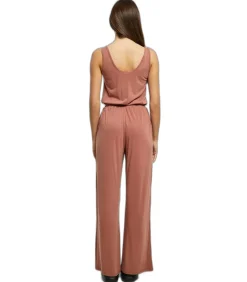 Urban Classics Mouwloze jumpsuit modal grote maten vrouwen red New