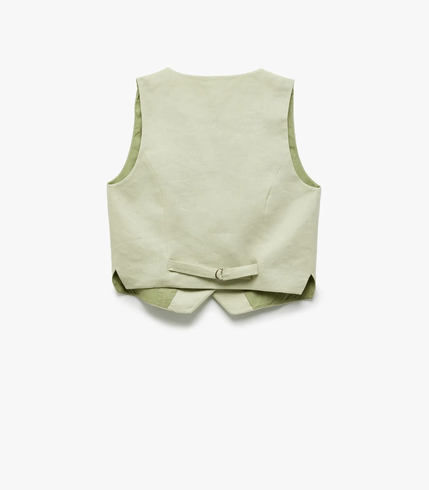 Koton Mouwloze Linnen Blazer Yelek met Knoopsluiting green Best