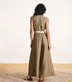 La Fée Maraboutée Mouwloze jacquard jumpsuit taupe Outlet