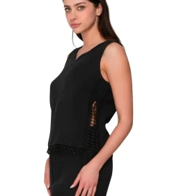 LUNA Mouwloze top Bliss black Outlet