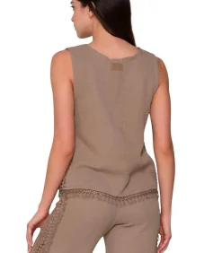 LUNA Mouwloze top Bliss brown Discount