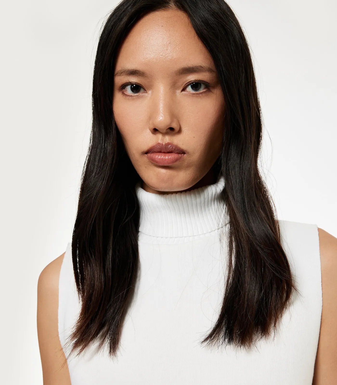 Koton Mouwloze Top Coltrui Ecru white Discount