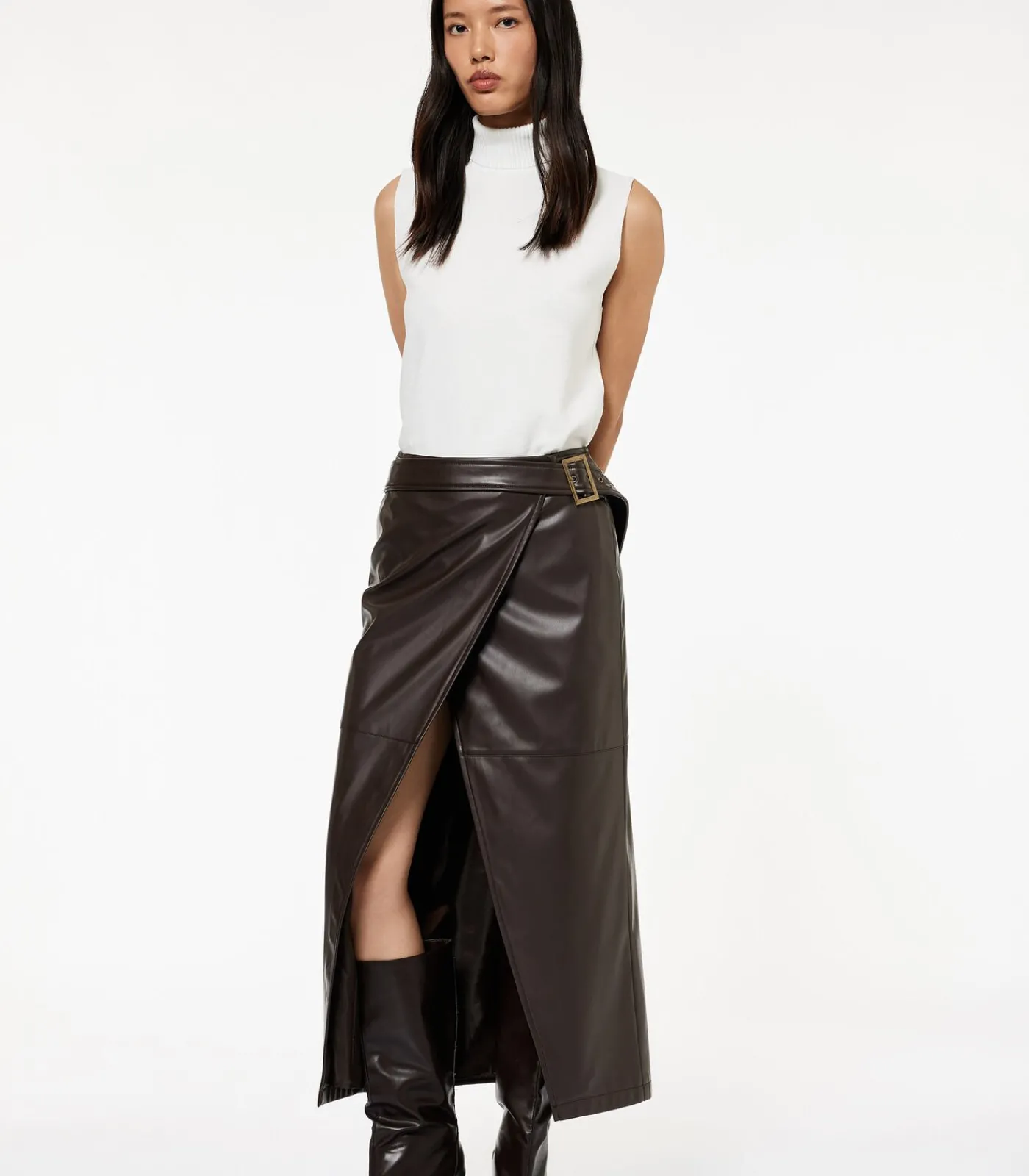 Koton Mouwloze Top Coltrui Ecru white Discount
