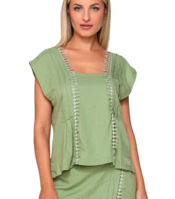 LUNA Mouwloze top SAGE green Online