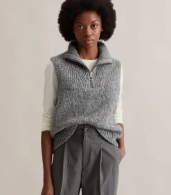 Marc O’Polo DENIM Mouwloze Troyer regular darkGrey New