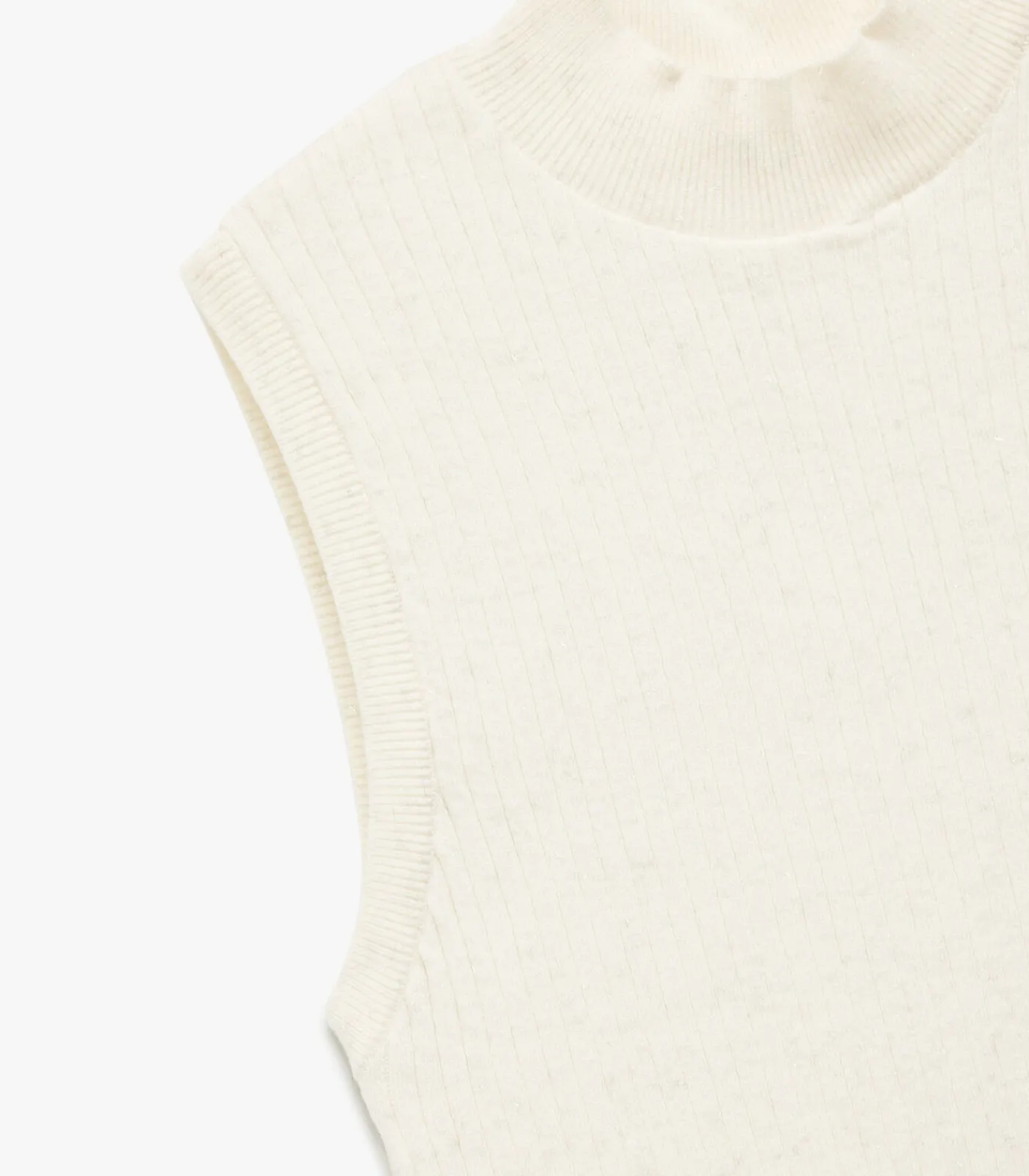 Koton Mouwloze Trui Met Schittering En Hoge Kraag white New