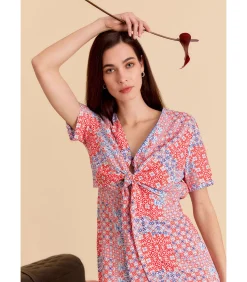 J&JOY jumpsuit met strik en korte mouwen multicolor Hot