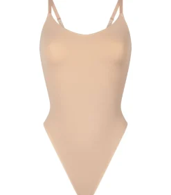 Hunkemöller Naadloze corrigerend hoog uitgesneden body beige Sale