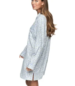 SELMARK Nachthemd met lange mouwen P111 PREPPY FLOWERS blue Outlet
