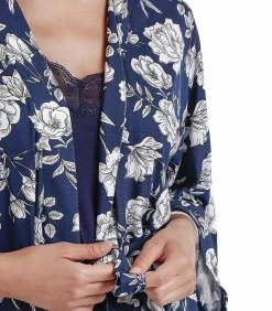 ADMAS Navy Flowers negligé blue Sale