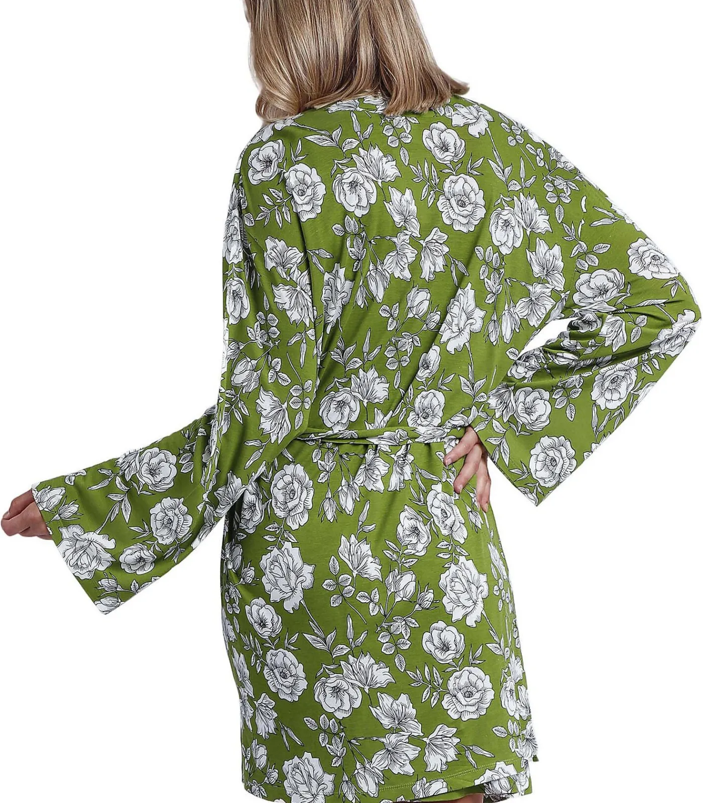 ADMAS Navy Flowers negligé green Clearance