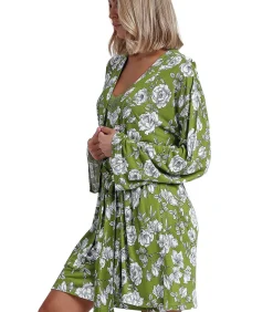 ADMAS Navy Flowers negligé green Clearance