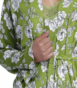ADMAS Navy Flowers negligé green Clearance