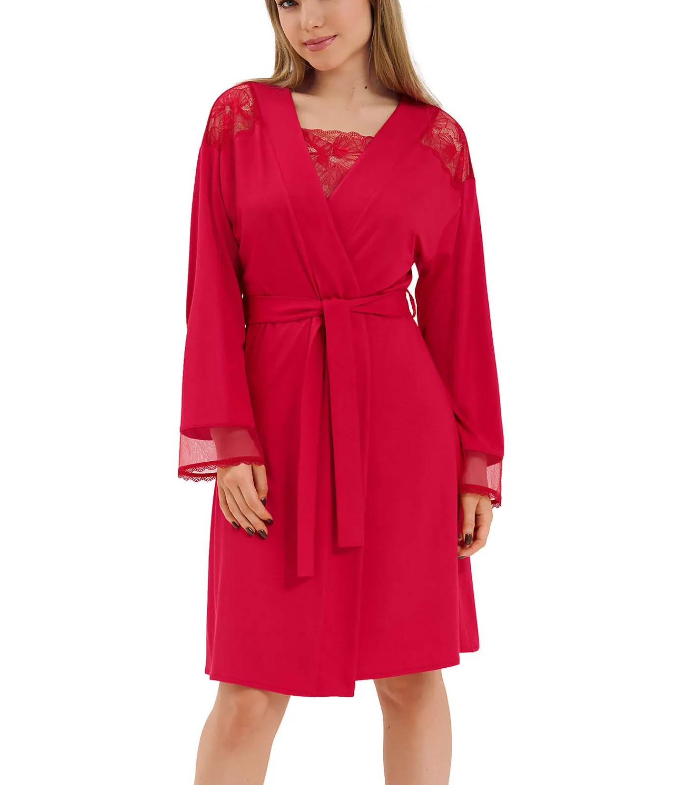 LISCA Negligé met lange mouwen Sympathy red New