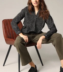 Deeluxe NESSILI - Soepelvallende blouse met abstracte print black Hot