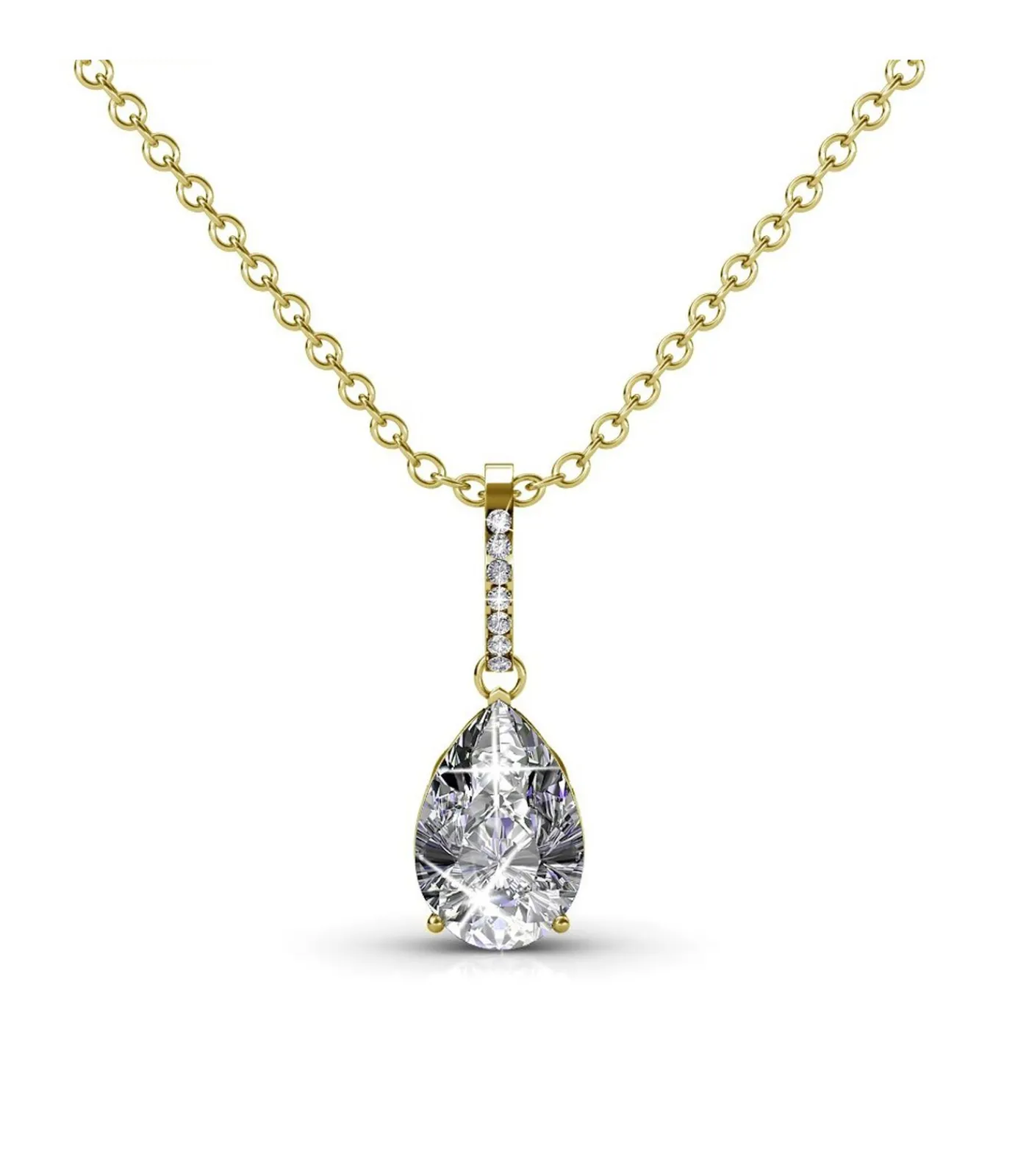 MYC-Paris Nieuwe druppelketting en hanger - Oostenrijks kristal gold/white New