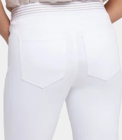 NYDJ No Gapper™ Marilyn Straight Jeans in Petite in Sure Stretch® Denim met Gestreepte Stretch white Online