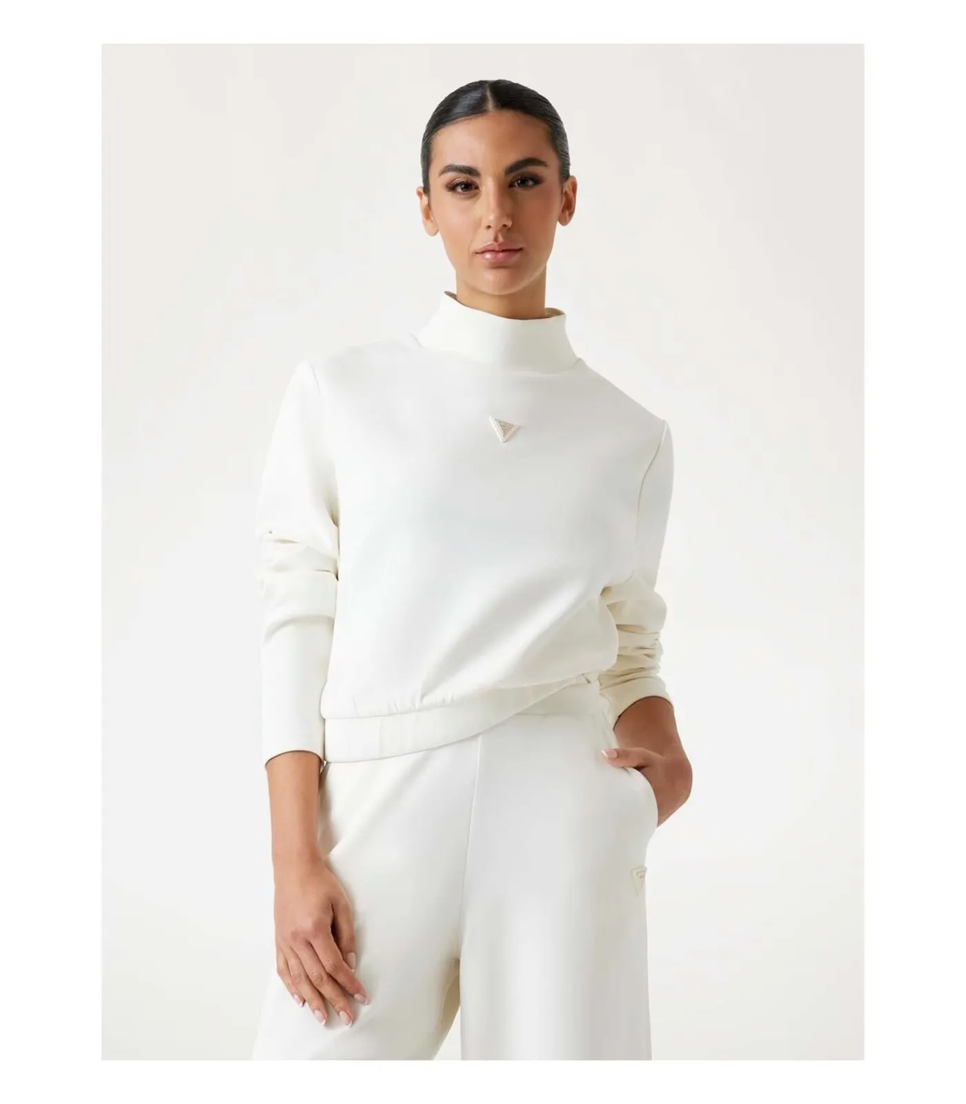 GUESS Olympe High Neck Sweatshirt white Best