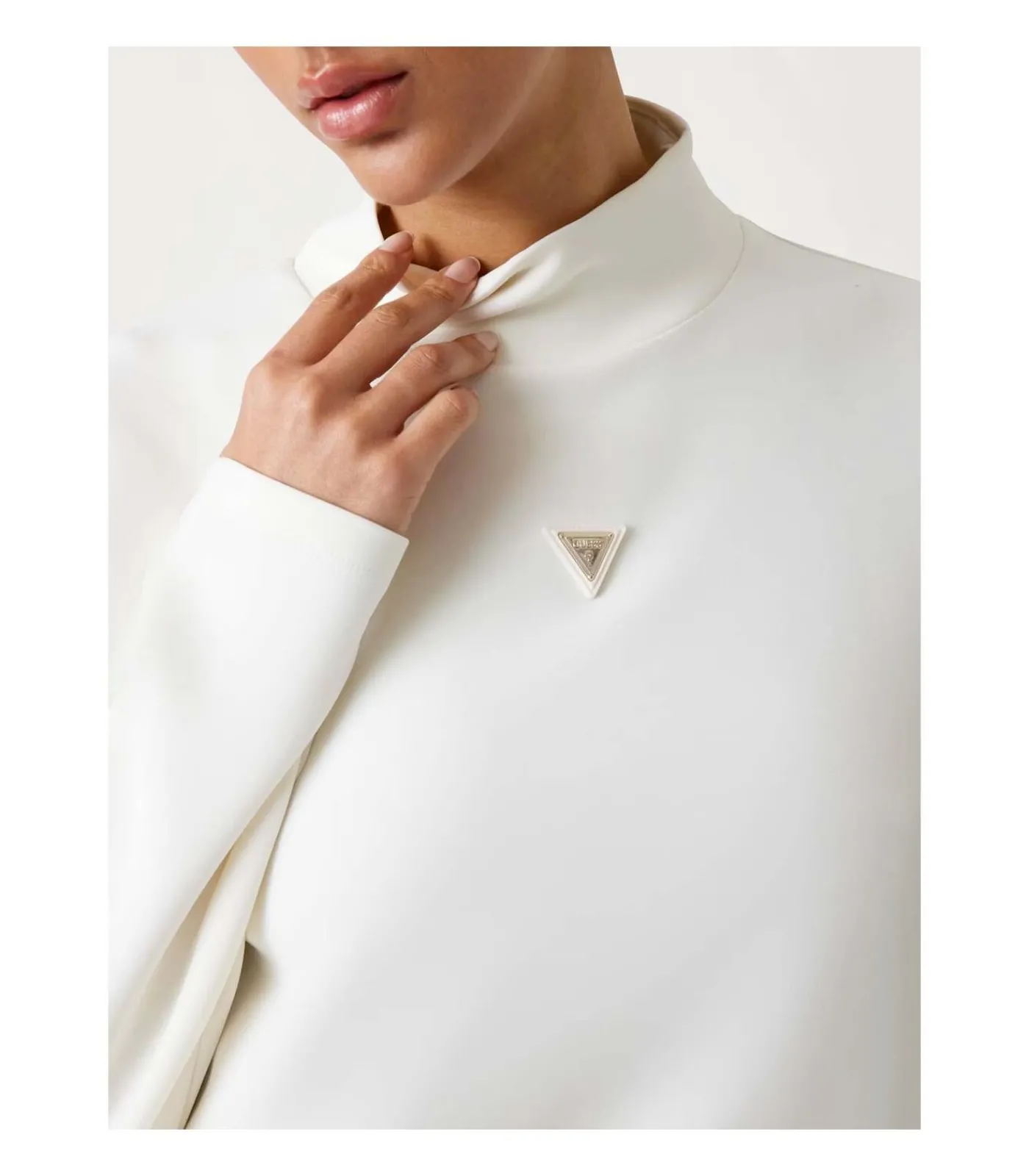 GUESS Olympe High Neck Sweatshirt white Best