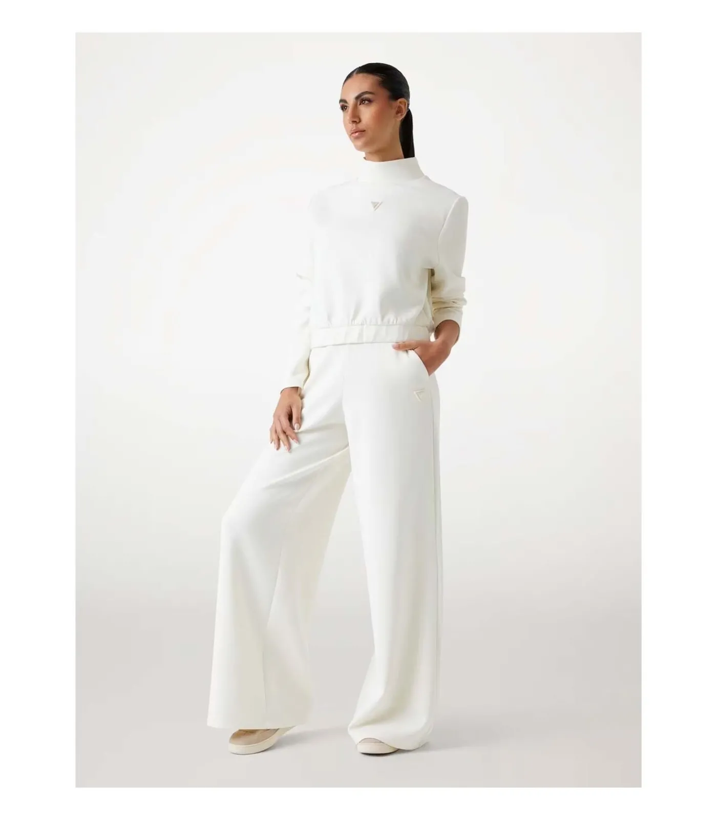 GUESS Olympe High Neck Sweatshirt white Best