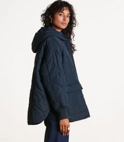 La Fée Maraboutée Omkeerbaar blauw donsjack met afneembare capuchon navyBlue Outlet