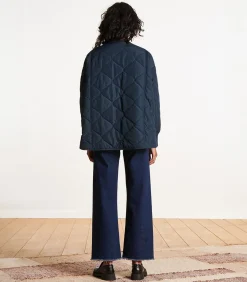 La Fée Maraboutée Omkeerbaar blauw donsjack met afneembare capuchon navyBlue Outlet