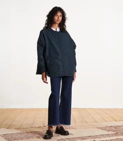 La Fée Maraboutée Omkeerbaar blauw donsjack met afneembare capuchon navyBlue Outlet