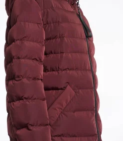 Rino&Pelle Omkeerbare lange jas met capuchon Chocoladeboon en oranje 34 bordeaux/orange Online