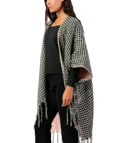 ADMAS Omkeerbare poncho Cuadros gray New