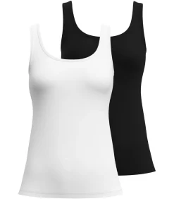 CALIDA Onderhemd Natural Comfort Spaghetti-Top Set van 2 white/black Hot