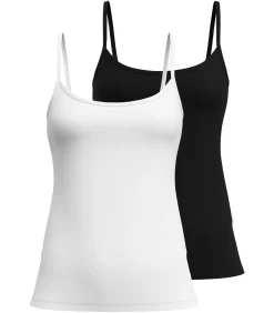 CALIDA Onderhemd Natural Comfort Spaghetti-Top Set van 2 white/black Clearance
