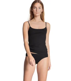 CALIDA Onderhemd Natural Comfort Spaghetti-Top Set van 2 white/black Best