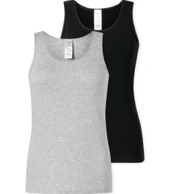 SCHIESSER Onderhemd Set van 2 black/gray